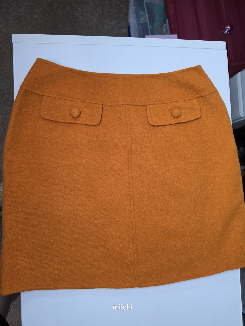 Carole Little Orange Skirt Wool Retro Look Skirt